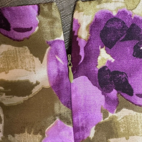 GILANI Dress Party Elegant S/L Floral Purples Greens Zip Exc Conditon Sz 14 - Picture 9 of 12